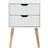 GFW Nyborg White Bedside Table 30x40cm 2pcs