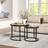 Living and Home Black Round Glass Coffee Set Nesting Table
