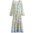 H&M Tie-Belt Crêpe Dress - White/Lemons