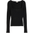 H&M Square Neck Rib Knit Top - Black
