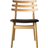 FDB Møbler J48 Oak Nature Lacquered/Dark Brown Leather Kitchen Chair 78.5cm