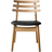 FDB Møbler J48 Oak Nature Lacquered/Black Leather Kitchen Chair 78.5cm