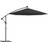 vidaXL Hanging Parasol with LED - Black 300cm