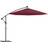 vidaXL Hanging Parasol with LED - Burgundy 300cm