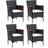 vidaXL 310566 4-pack - Black Havestol