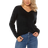 Vero Moda V-Neck Dropped Shoulder Seams Sweater - Black