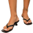 Shein Women's Square Toe Wide Strap Flat Sandals, Slip-On Thong Sandals With Kitten Heels, Versatile - Black