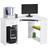 Homcom L Shaped Corner White Writing Desk 70x120cm