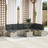 vidaXL 9 Piece Garden Set with Cushions Light Grey Modular Sofa