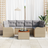 vidaXL 7 Piece Garden Sofa Beige Poly Rattan Outdoor Lounge Set