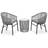 vidaXL 48140 - Grey Caféset, 1 Bord inkl. 2 Stolar