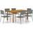 vidaXL 3067831 - Grey Patio Dining Set, 1 Table incl. 6 Chairs