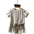 Shein Young Boy Summer Waffle Striped Short Sleeve T-shirt and Shorts Set - Multicolor