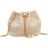 Shein Women's Mini Fashion Versatile Straw Woven Bucket Bag With Gold Chain, Pearl Decor, Crossbody Bag Suitable For Beach, Outing, Shopping, Vacation