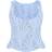 PrettyLittleThing Textured Sheer Floral Square Neck Corset - Sky Blue