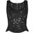 PrettyLittleThing Textured Sheer Floral Square Neck Corset - Black