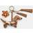 Stradivarius Dog and Flower Charm Keyring - Brown