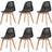 vidaXL 244779 Black Kitchen Chair 82cm 6pcs