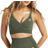Gymshark Vital Seamless 2.0 V Neck Sports Bra - Base Green/Marl