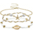 Shein 3pcs/Set Summer Beach Style Metal Starfish & Shell Beaded Glass Anklet Set For Women