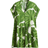 H&M Dame Krinklet Tunikakjole - Hvit/Grønne