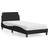 vidaXL Seng Med Madras 90x190 cm Stof Sort Sengeramme 90x190cm