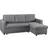 Yaheetech L-Shaped Bed 3 Seater Couch Light Grey Sofa 211cm 3 Seater