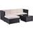 Ebern Designs Rattan - Black Outdoor Lounge Set, 1 Table incl. 1 Sofas