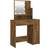 vidaXL with LED Smoked Oak Dressing Table 35x86.5cm