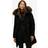 Superdry Fuji Faux Fur Hood Mid Length Coat - Black