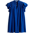H&M Flutter-Sleeve Dress with Broderie Anglaise - Bright Blue