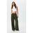 Stradivarius Smart Wide-Leg Trousers With Buckle Detail - Green
