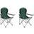 Hy5 Folding Camping Chairs Heavy Duty Padded 2-Chairs - Green