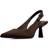 Bershka Slingback Pumps Skor Med Hälrem Och Taxklackar - Mörkbrun