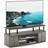 Furinno Jaya Large Entertainment Center French Oak/Black TV Bench 120x49.8cm