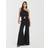 River Island Womens Black 3D Ruffle Belted One Shoulder Jumpsuit