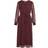 Vila V-Neck L S Midi Dress - Aubergine