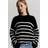 H&M Girls Cotton Blend Jumper - Black/Striped