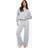 boohoo Loungewear Stripe Long Sleeve Top Trousers Pyjama Set - Grey
