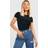 boohoo Double Layer Slinky Short Sleeve Bodysuit - Black