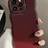 Shein Gucadi Autumn/Winter Season Solid Color Wavy Edge Phone Case for iPhone 16/15/14/13/12/11 Burgundy