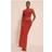 PrettyLittleThing Double Layer Slinky Cut Out Maxi Dress - Orange