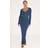 PrettyLittleThing Shape Navy Sculpt Sweetheart Neck Maxi Dress - Blue