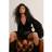 Nasty Gal Velvet Floral Embroidered Ruffle Wrap Top - Black