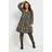 Yours Curve Black Leaf Print Textured Mini Dress - Black