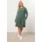 Yours Textured Pocket Jumper Dress Curve Plus Size - Green