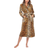 White Mark Women's Cozy Lounge Robe - Brown Leopard