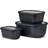 Mepal Cirqula Rectangular High Nordic Black Matlåda 3st