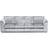 Furnishings For Less UK Crystal Crushed Velvet Long 4 Seater Full Back Silver Sofa 270cm 4 Seater