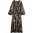 H&M Oversized Tie-Belt Dress - Black/Floral